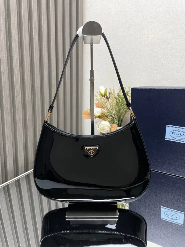 Prada Cleo 1BC499 小號黑色皮革單肩包：圖片 3