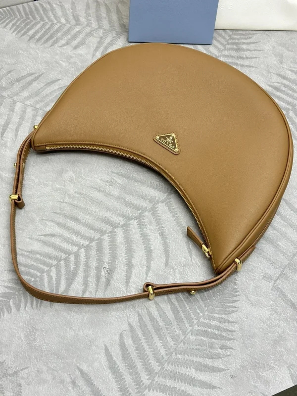 Prada Moon 1BC212 中號米白色皮革單肩包：圖片 5