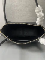 Prada Enamel 1BA444 中號黑色皮革手提包：圖片 7