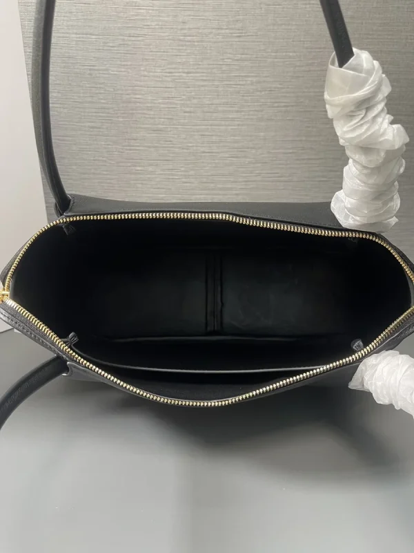 Prada Enamel 1BA444 中號黑色皮革手提包：圖片 7
