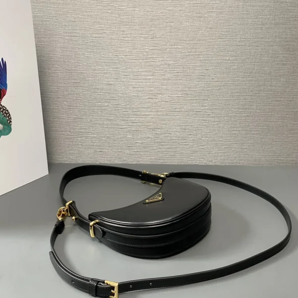 Prada Mini 1BC199 小號黑色皮革單肩包：圖片 7