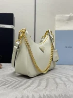 Prada Triangle 1BC204 小號黑色皮革單肩包：圖片 4