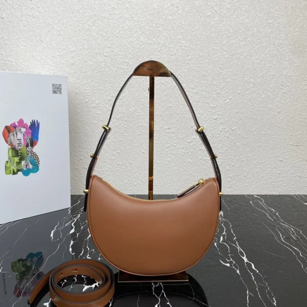 Prada Curve 1BC194 小號白色皮革單肩包：圖片 3