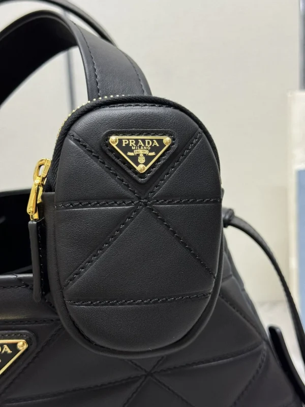 Prada Symbole 1BG545 中號黑色皮革托特包：圖片 7