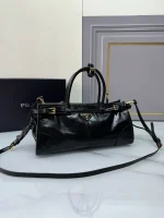 Prada Naplak 1BA426 中號黑色漆皮手提包：圖片 4