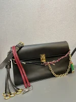 Prada Soft 1BD378 中號黑色皮革單肩包：圖片 8