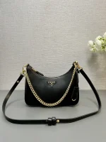 Prada Re-Nylon 1BC204 小號黑色尼龍單肩包：圖片 8