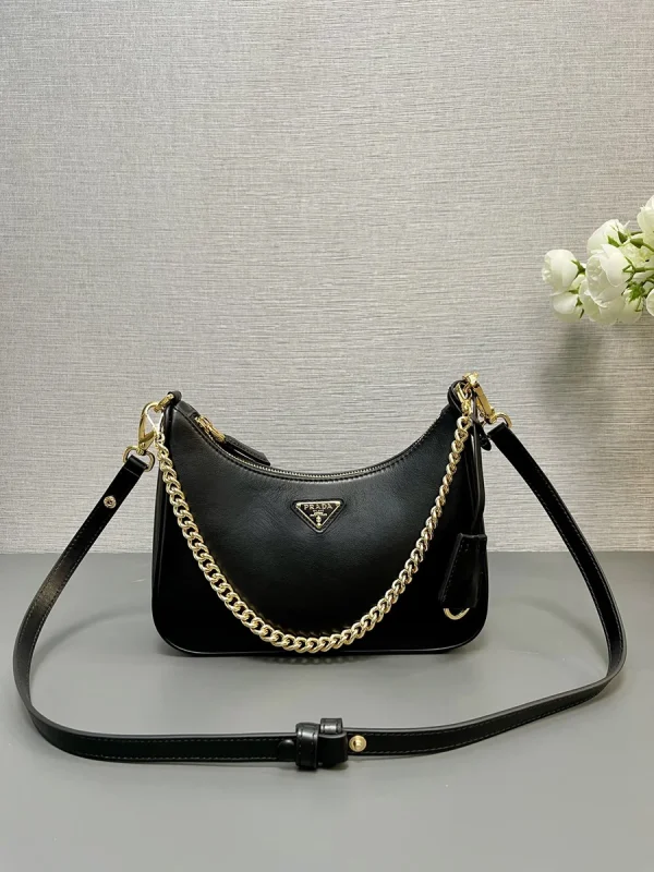 Prada Re-Nylon 1BC204 小號黑色尼龍單肩包：圖片 8