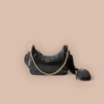 Prada Re 1BH204 小號黑色皮革單肩包