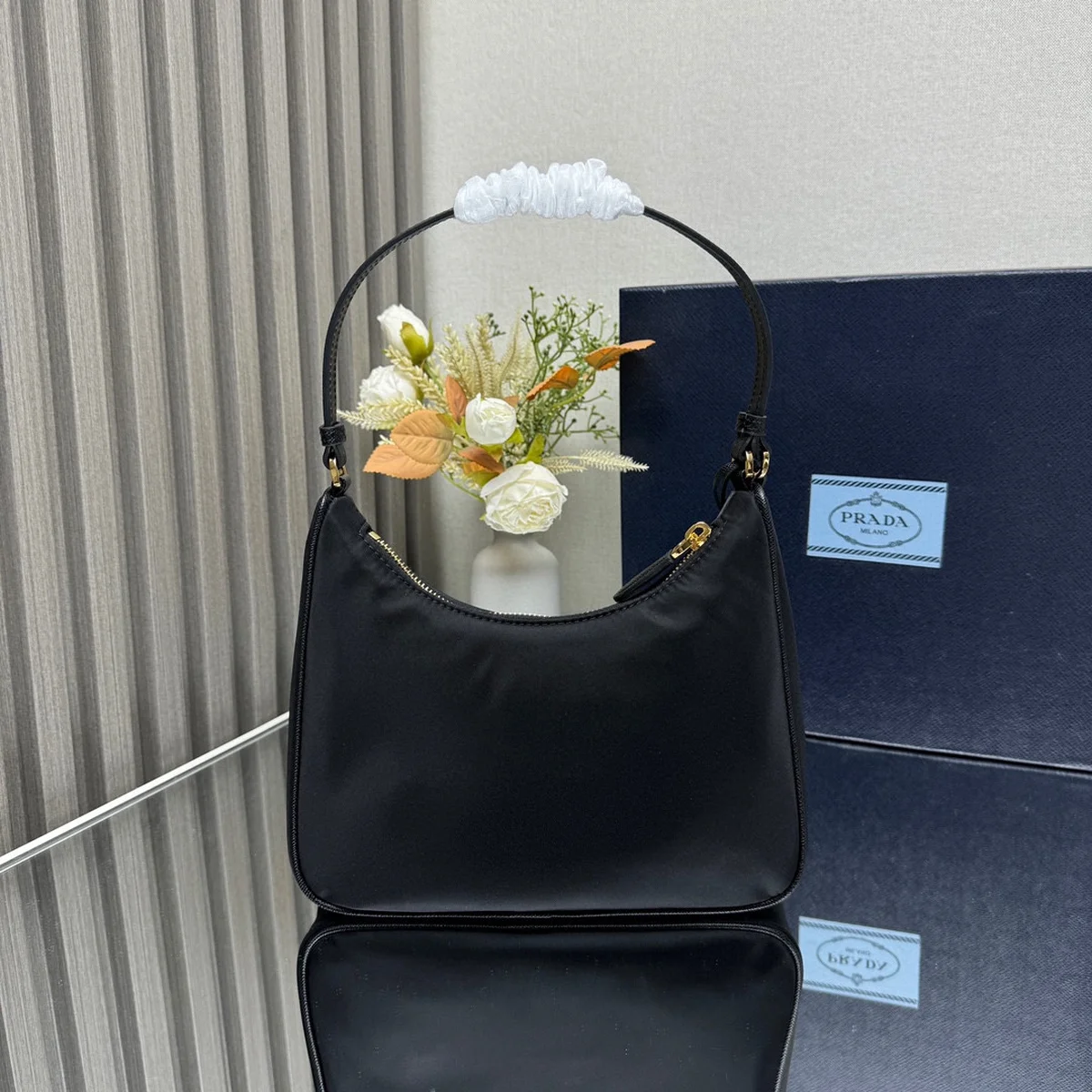 Prada Re-Ed 1N204M 小號黑色尼龍單肩包 4 Prada Re-Ed 1N204M 小號黑色尼龍單肩包