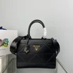 Prada Classic 1BA379 中號黑色皮革手提包：圖片 2
