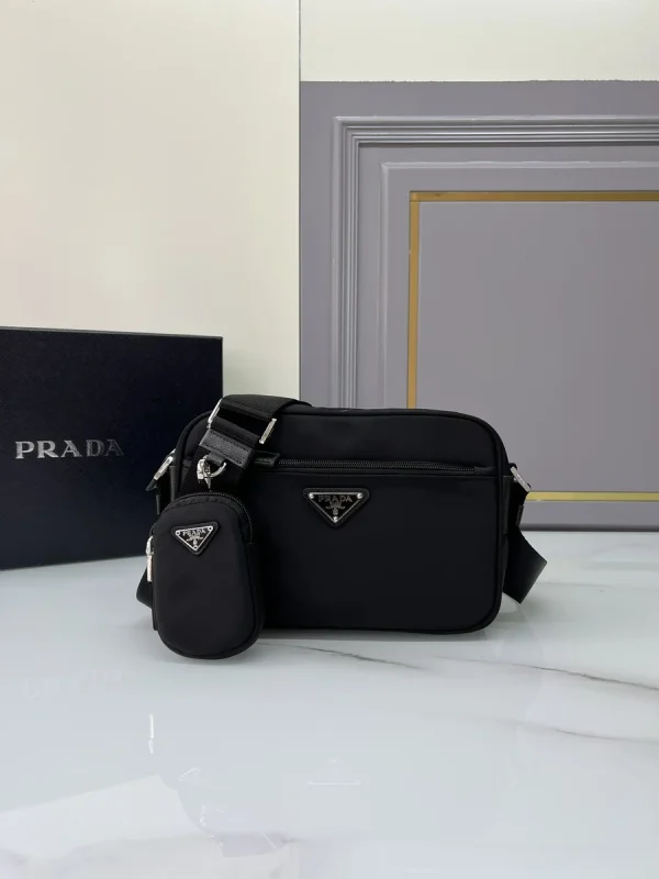Prada Re-Nylon 1BC167 小號黑色再生尼龍掛肩包：圖片 2