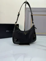 Prada Re-Ed 1BC214 中號黑色尼龍肩背包：圖片 4