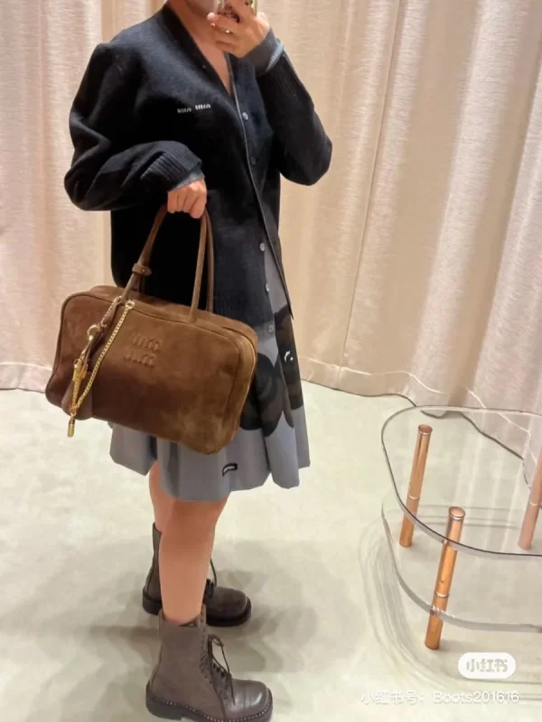 MiuMiu 麂皮Beau手袋包包-5BB117：圖片 4