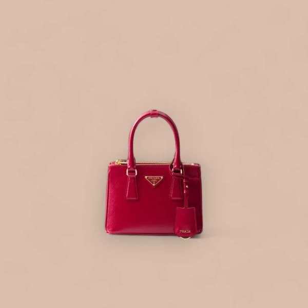 Prada Galleria 1BA906 小號桃紅色漆皮托特包
