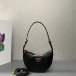 Prada Mini 1BC199 小號黑色皮革單肩包：圖片 2
