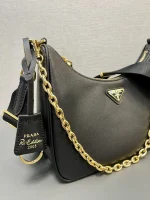 Prada Re-Edit 1BH204 中號灰色皮革肩背包：圖片 5