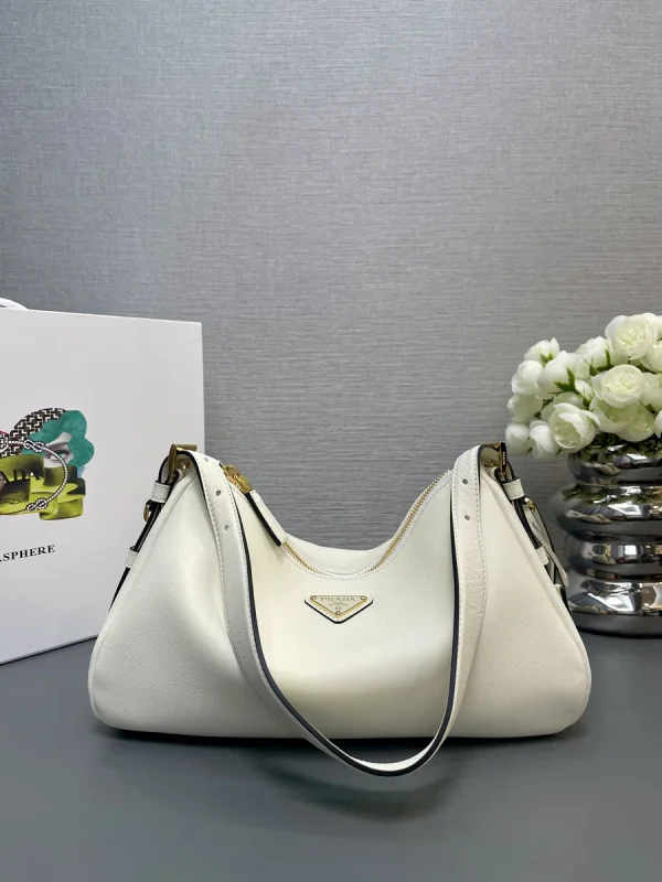 Prada Aimée 1BC229 中號灰色皮革單肩包：圖片 2