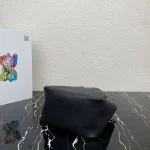 Prada Flou 1BG335 小號黑色皮革手提包：圖片 6