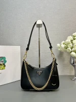 Prada Re-Nylon 1BC204 小號黑色尼龍單肩包：圖片 2