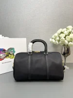 Prada ReN 1BB233 中號黑色皮革手提包：圖片 7
