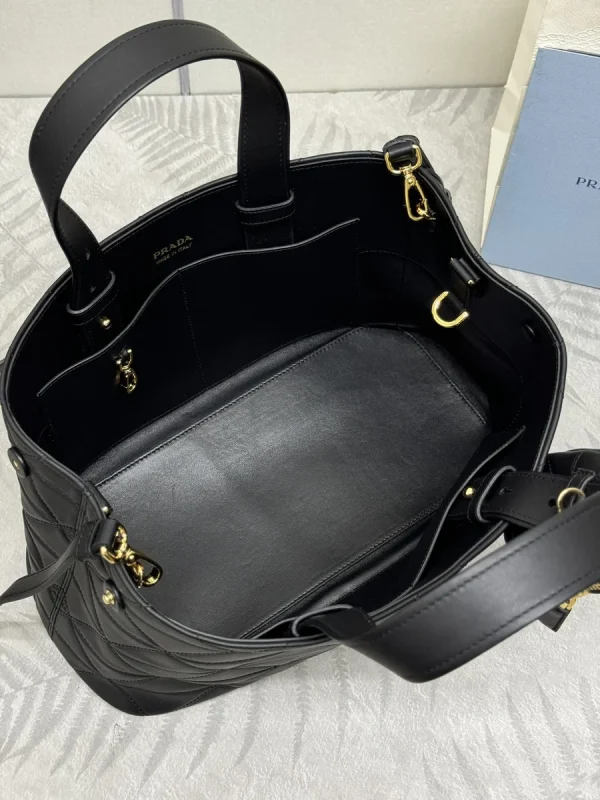Prada Symbole 1BG545 中號黑色皮革托特包：圖片 9