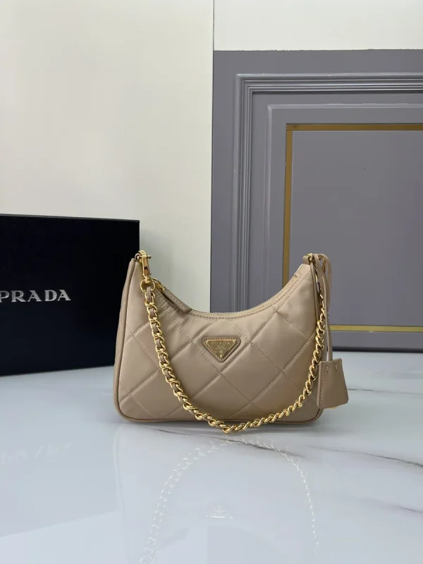 Prada Re-Nylon 1BC204 小號黑色尼龍單肩包：圖片 4