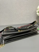 Prada Soft 1BD378 中號黑色皮革單肩包：圖片 6