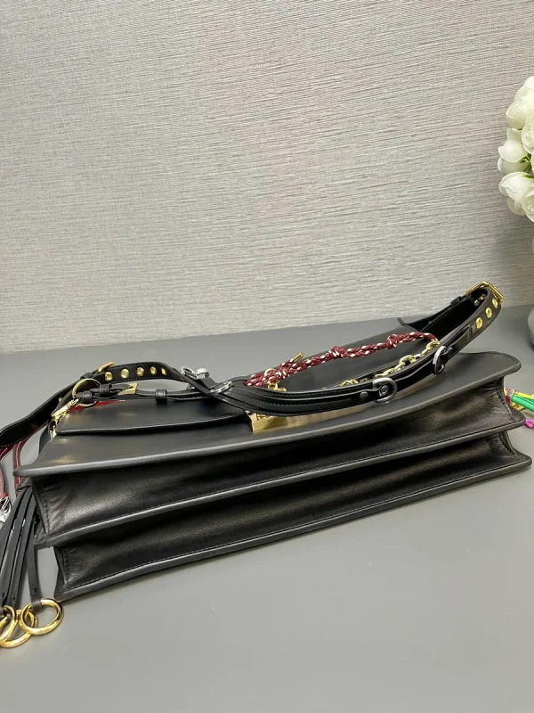 Prada Soft 1BD378 中號黑色皮革單肩包：圖片 6