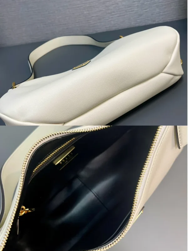 Prada Aimée 1BC229 中號灰色皮革單肩包：圖片 10