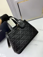 Prada Symbole 1BG547 中號黑色皮革托特包：圖片 5