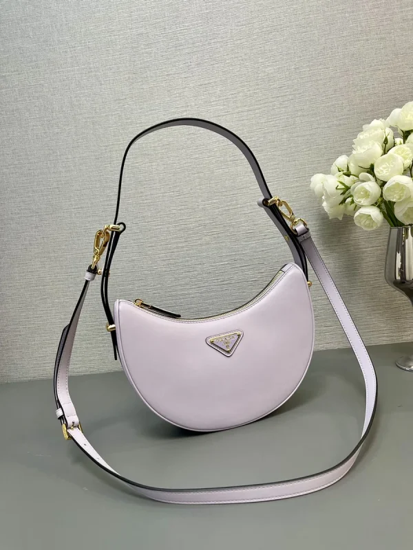 Prada Nappa 1BC194 小號米白皮革單肩包：圖片 5
