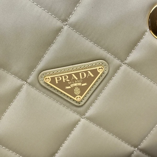 Prada Re-Nylon 1BG529 中號灰色尼龍手提包：圖片 6