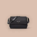 Prada Re-Nylon 1BD255 中號黑色皮革肩背包