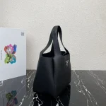Prada Flou 1BG335 小號黑色皮革手提包：圖片 4