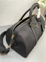 Prada ReN 1BB233 中號黑色皮革手提包：圖片 9