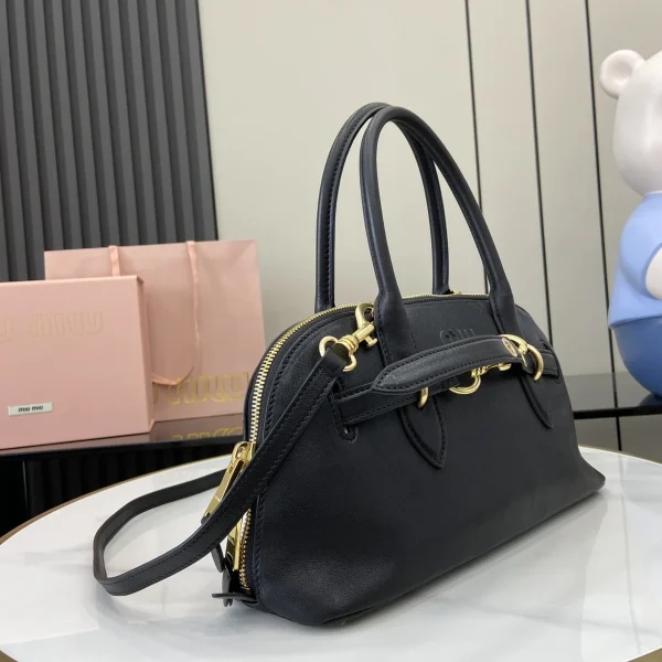 MiuMiu FROMTHERUNWAYAveure納帕皮革手挽手袋包包-5BB168：圖片 3