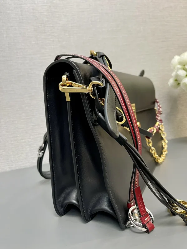 Prada Soft 1BD378 中號黑色皮革單肩包：圖片 5