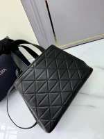 Prada Symbole 1BG547 中號黑色皮革托特包：圖片 6