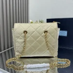 Prada Re-Nylon 1BG529 中號灰色尼龍手提包：圖片 4