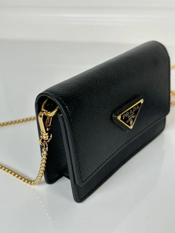 Prada Essentials 1MR034 小號黑色皮革卡片套：圖片 5