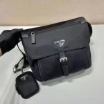 Prada ReNylon 1BD994 中號黑色尼龍單肩包：圖片 3