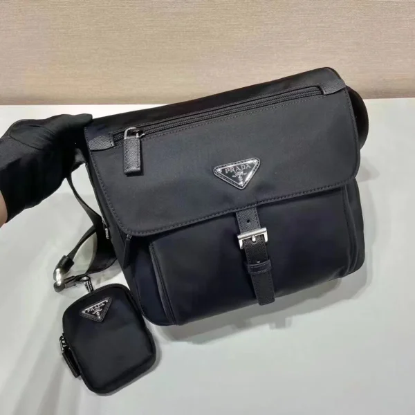 Prada ReNylon 1BD994 中號黑色尼龍單肩包：圖片 3