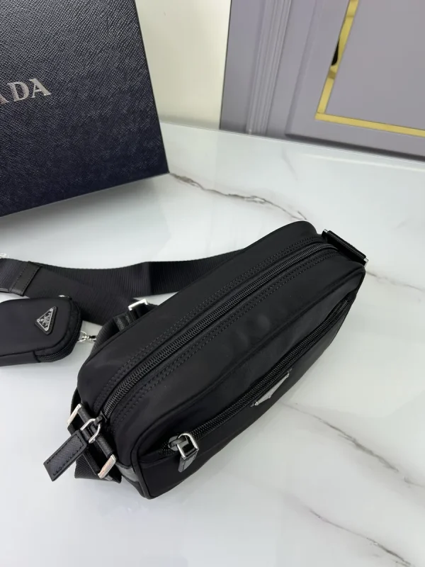Prada Re-Nylon 1BC167 小號黑色再生尼龍掛肩包：圖片 7