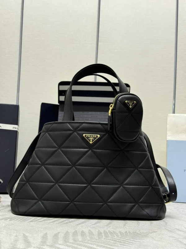 Prada Symbole 1BG545 中號黑色皮革托特包：圖片 2