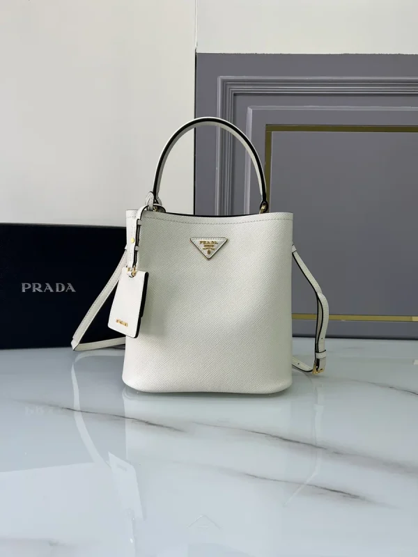 Prada Panier 1BA212 小號棕色皮革托特包：圖片 2