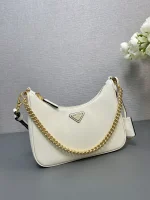 Prada Naplak 1BC204 中號銀色漆皮單肩包：圖片 4