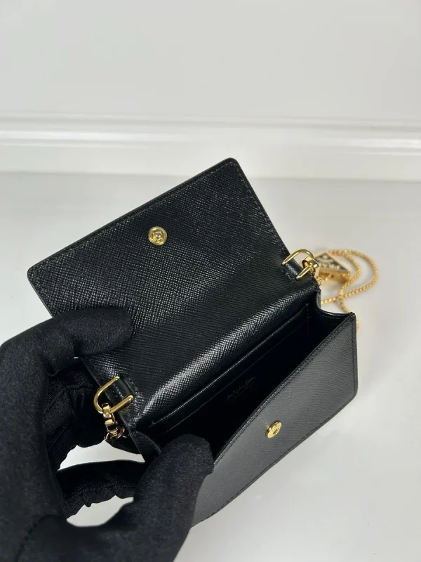 Prada Essentials 1MR034 小號黑色皮革卡片套：圖片 6