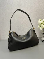 Prada Aimée 1BC229 中號黑色皮革單肩包：圖片 8