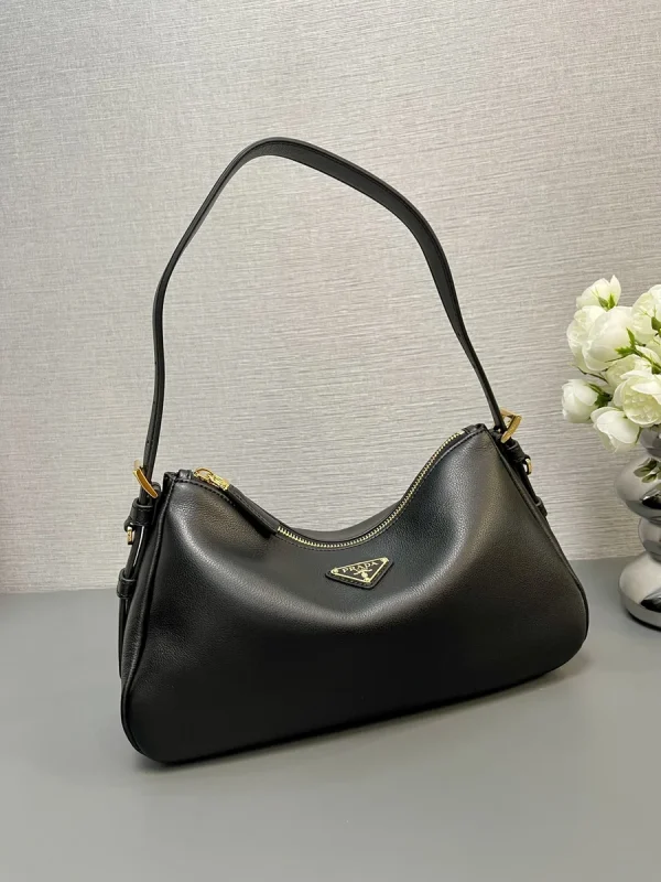 Prada Aimée 1BC229 中號黑色皮革單肩包：圖片 8